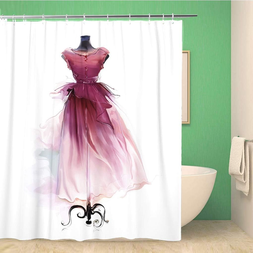 SPXUBZ Red Vintage Beautiful Retro Dress on Dummy Watercolor Atelier 72x72 Inches Waterproof Polyester Shower Curtain with Hooks b03dc537 f739 490c 98ec 309e2d2b0ab5.2af30e5f93cfb26ff35f4673b6821e81